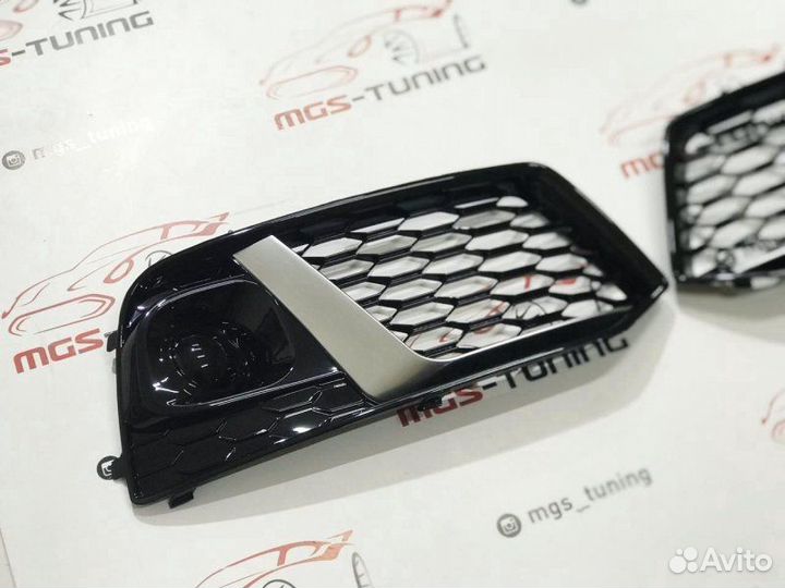 Вставки в бампер Audi Q5 16-н.в. стиль RSQ5 Chrome