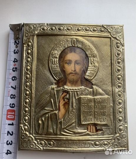 Икона антикварная Иисус Господь Вседержитель19 в