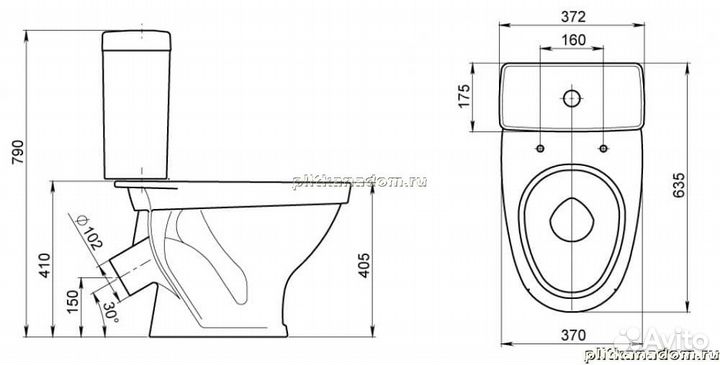 Santeri Форвард 1P2052S0000BF Унитаз-компакт