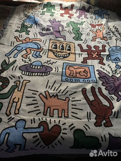 Плед покрывало с рисунками Keith Haring Кит Харинг