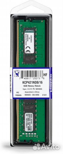 Память Kingston KCP421ND8/16 16GB DDR4 2133MT/s