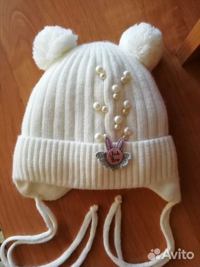 Шапка для девочки 3-6 месяцев