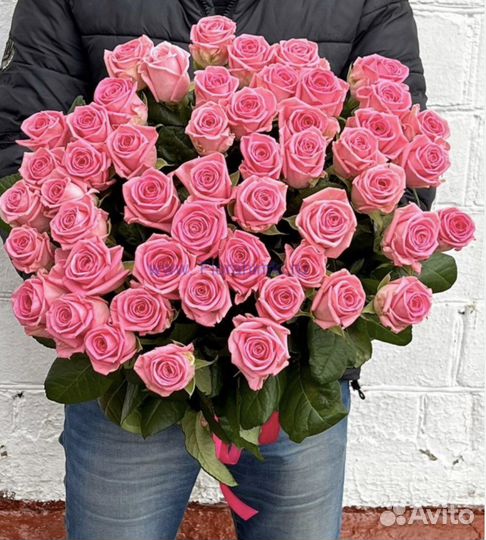 Букет из 51 розы 50 см башроз