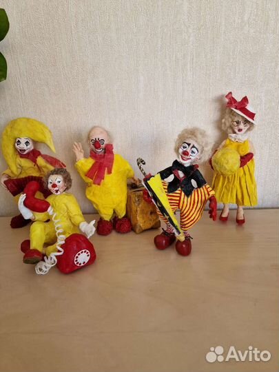 Ватная ёлочная игрушка.Клоуны из 