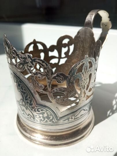 Подстаканник Кубачи серебро 875 пр., золочение