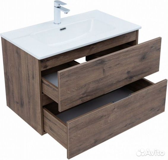 Мебель для ванной Aquanet Алвита New 80 с ящиками дуб веллингтон табак