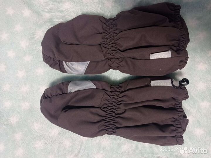 Деми шапка+ варежки на 2 года