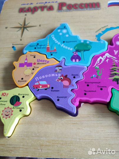 Деревянный пазл Карта России