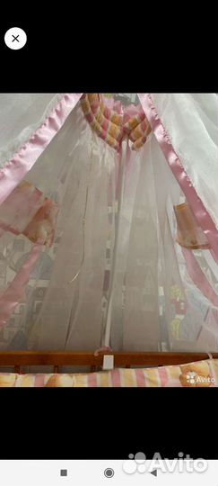 Балдахин в кроватку с держателем с бортиками