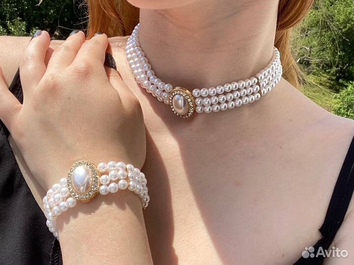 Новый комплект украшений с жемчугом