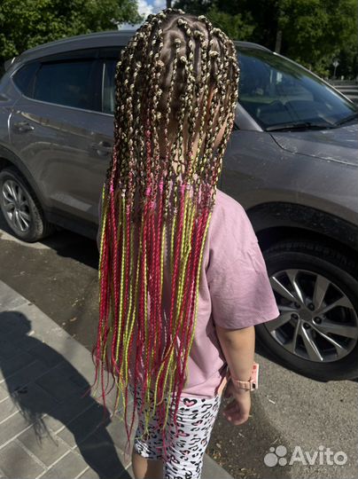 Плетение афрокосичек, косички детям