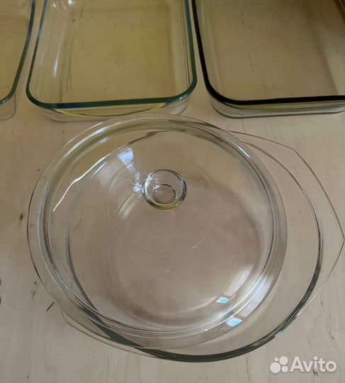 Посуда из жаропрочного стекла, масленка нерж