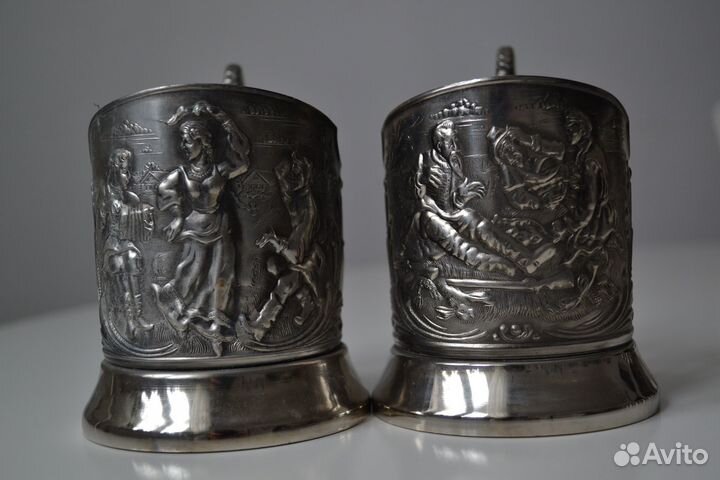 Подстаканники никелированные с чернением