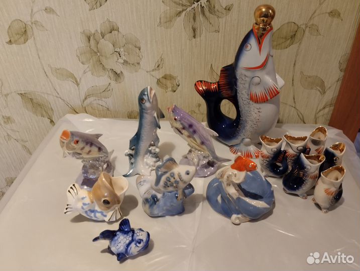 Фарфоровые статуэтки рыбки,германия