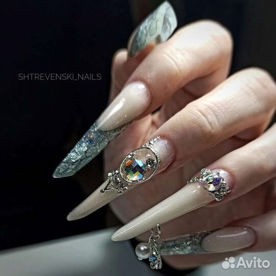 Маникюр Педикюр Сложное наращивание ногтей Креатив