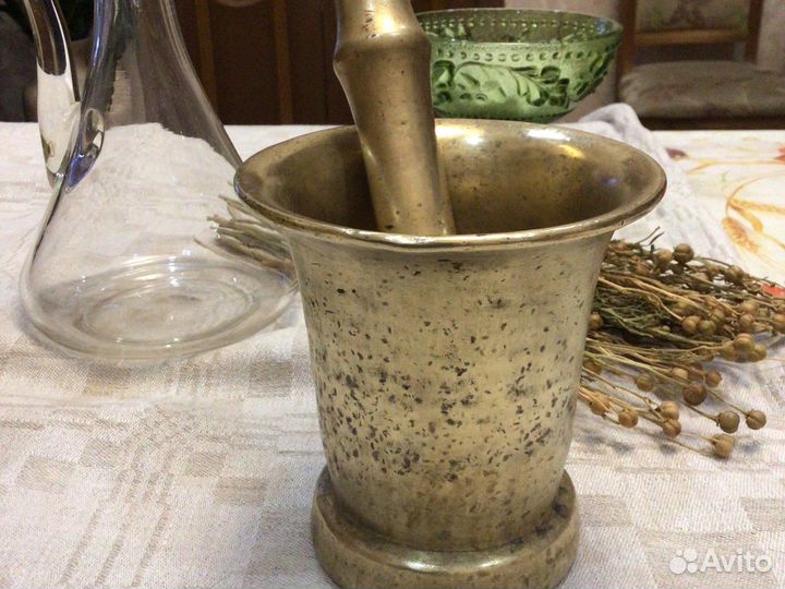 Ступка гигант с пестиком бронза 19 век