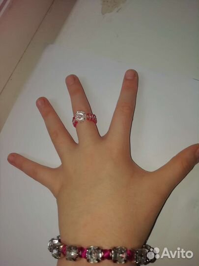 Кальцо из бисера с браслетом