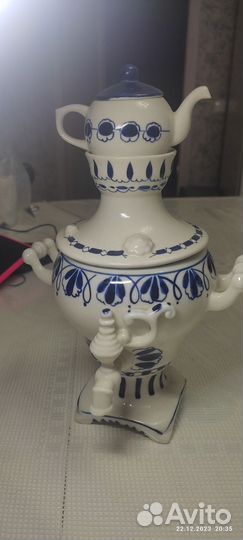 Гжель самовар, винтаж, СССР
