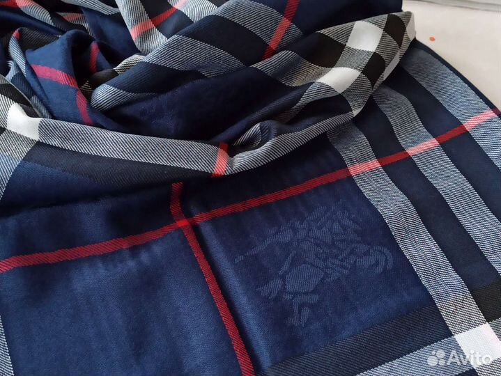 Палантин Шарф Кашемир Burberry синий новый