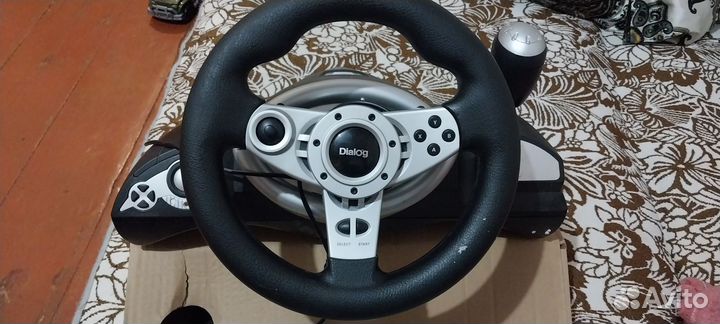 Игровой руль с педалями и коробкой передач для пк