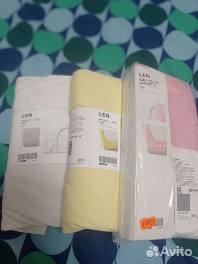 Лен Простыня натяжн для кроватки IKEA