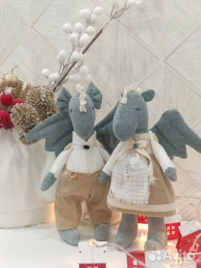 Дракоша ручной работы (пара)