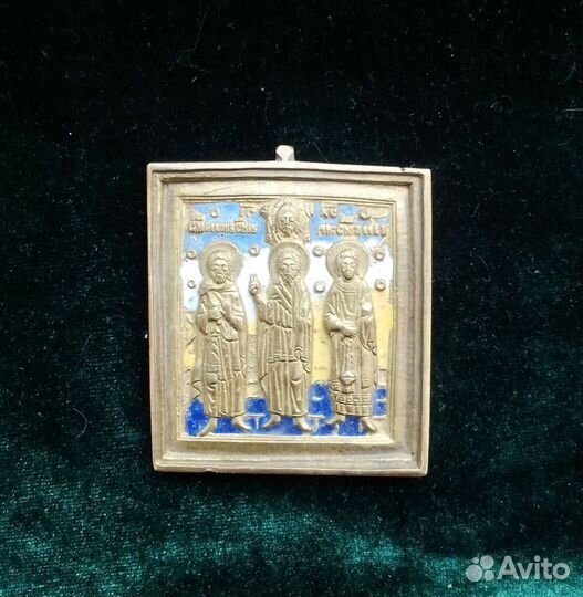 Икона Гурий, Самон и Авив, избранные святые 4 эмал
