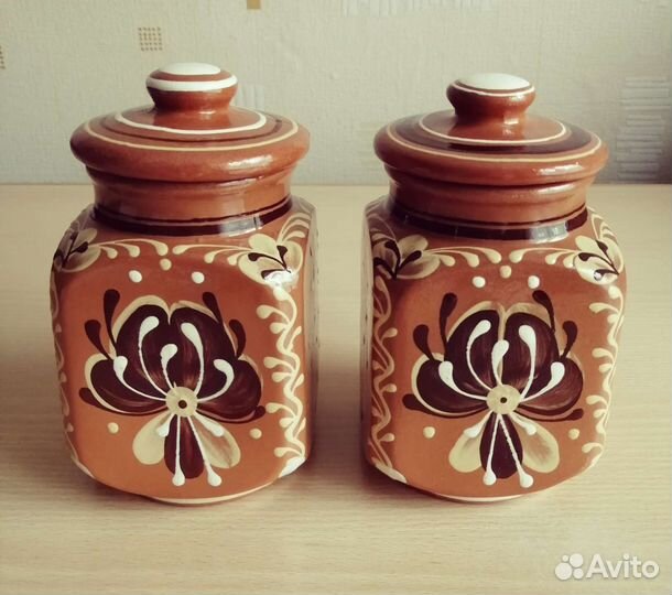 Банки для хранения керамика СССР новые 2 шт