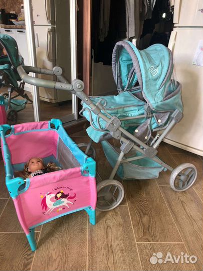 Коляска и кроватка кукольная
