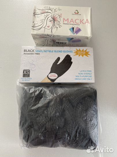 Шапочки + маски + перчатки одноразовые