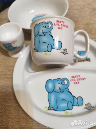 Новый подарочный набор детской посуды из керамики