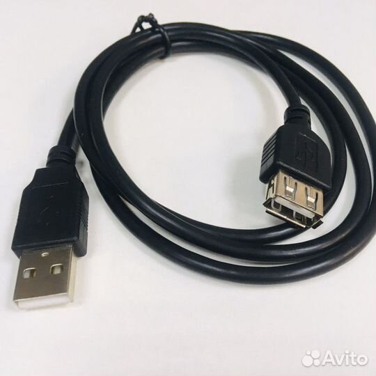 Usb кабель удлинитель 1м USB 2.0 цвет черный