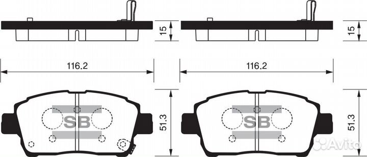 SP1232 колодки дисковые передние Toyota Yaris