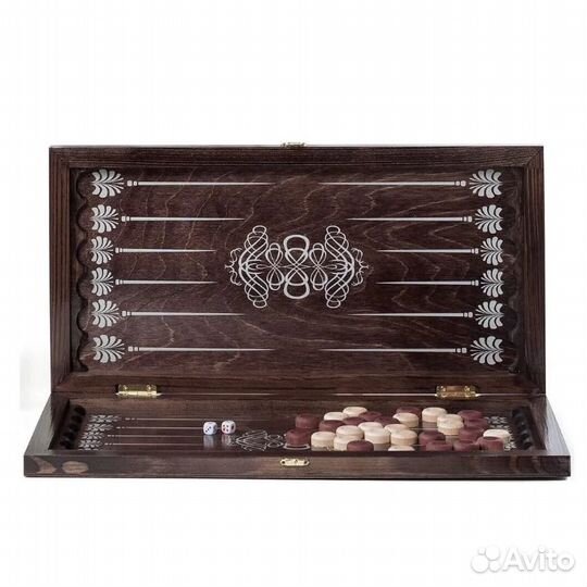 Нарды средние венге рисунок серебро Герб