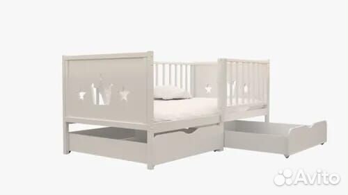 Кроватка из массива с бортиком от 2х лет Лисенок