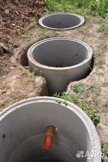 Септик и водопровод с материалом