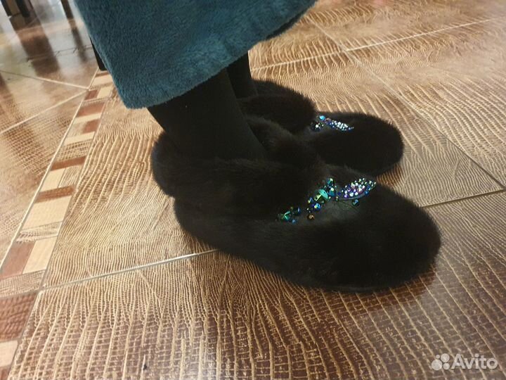 Женские домашние тапочки чуни норка 39р