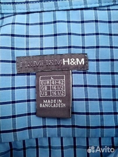 Мужская рубашка бренда H&M. Размер L