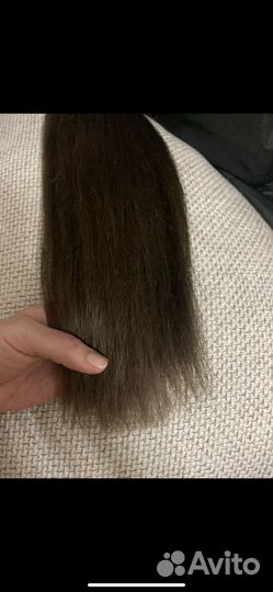 Волосы для наращивания натураььные 52см. Русый