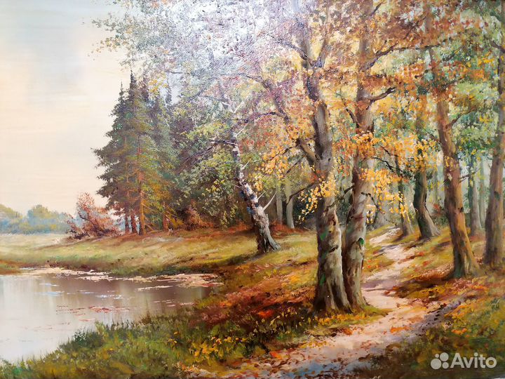 Картина. Потрясающий осенний пейзаж. Германия 70г