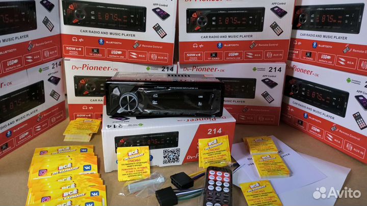 Магнитола в авто Pioneer ok 214 DV-1786 Bluetooth