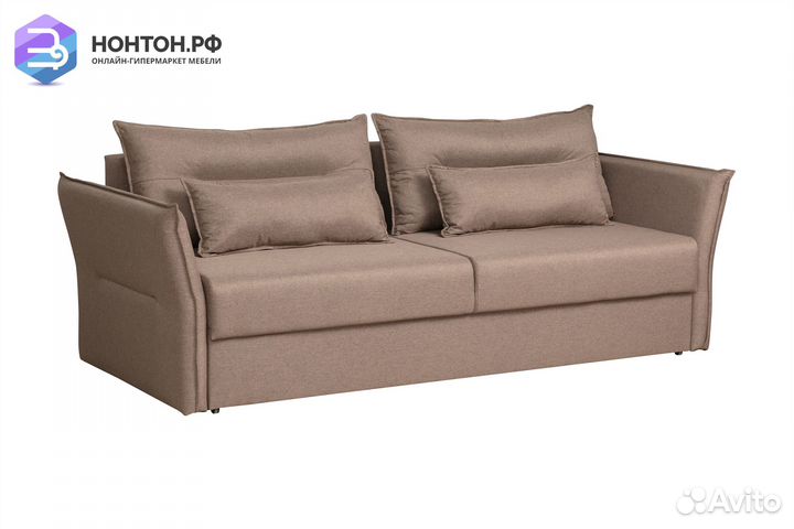 Диван еврокнижка Бруклин 3-х местный светло-коричн