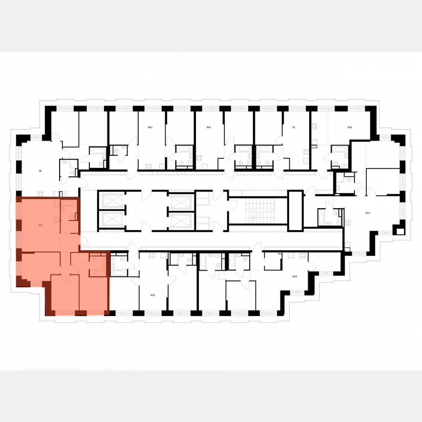 3-к. квартира, 72,5 м², 27/32 эт.