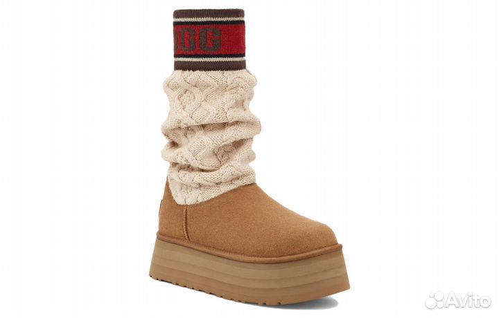 UGG Classic Sweater Letter Boot Chestnut Women's (41)