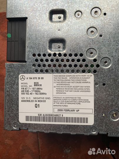 Штатное головное устройство мерседес мл350