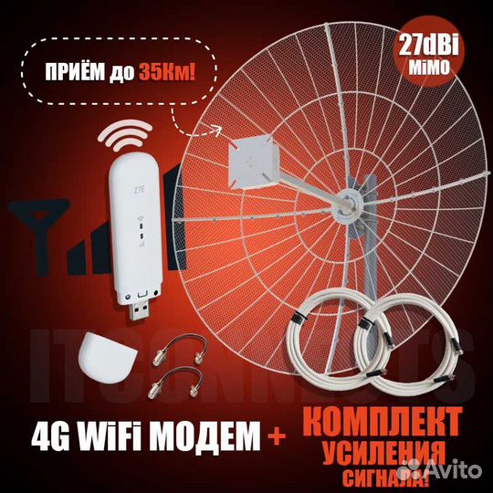 4G WiFi Модем Роутер + MiMO LTE Антенна SX-27
