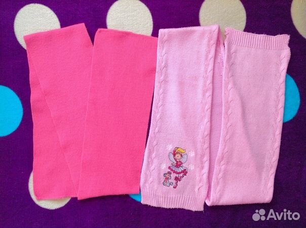 Шарф детский: ярко розовый и розовый с балериной