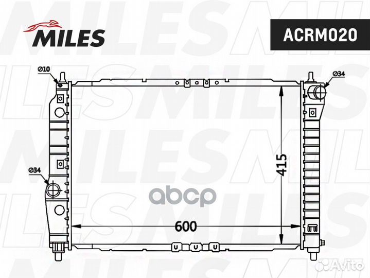 Радиатор охлаждения двигателя aveo 1,4 dohc M/T