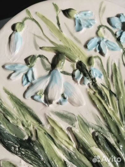 Обьемные панно с цветами. Авторская керамика