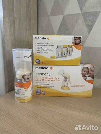 Набор medela: молокоотсос, контейнеры, бутылочка